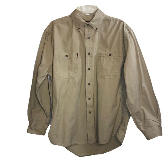DRI DUCK Craftsman Woven Shirt Brick Long Sleeve XL Tan style # 4285 - Picture 3 of 11